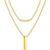 FaithHeart Collana a Barretta in Acciaio Inox, Catena a Serpente Regolabile 40-60cm, Design Minimal Unisex, Antiallergica e Impermeabile, Argento, Oro, Nero