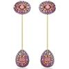 Swarovski Orecchini pendenti Sublima, Taglio Pear, Rossi, Finitura oro 18K