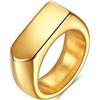 Calefee Anello da Mignolo Uomo, Anelli Fascia Donna Acciaio Inossidabile Varie Misure Sigillo Largo 9mm
