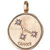 NKlaus Cancro segno zodiacale placcato oro con oro 18k 16mm ciondolo oroscopo zodiaco 1679