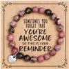 LLUXIA Bracciale da donna in pietre naturali 8 mm con ciondolo a forma di cuore in acciaio inossidabile argentato, gioiello artigianale, litoterapia, fatto a mano, regalo per adolescenti e donne