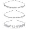Metagio, fascia per capelli da sposa, fascia per capelli con strass, corona di cristallo con perle di cristallo, elegante accessorio da sposa
