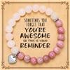 LLUXIA Bracciale da donna in pietre naturali 8 mm con ciondolo a forma di cuore in acciaio inossidabile argentato, gioiello artigianale, litoterapia, fatto a mano, regalo per adolescenti e donne