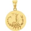 amor - Ciondolo per Catenina Unisex Donna Uomo in Oro 375 - Design a Segno Zodiacale Scorpione - AMR-P0108