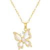PetPong Collana da donna, collana con ciondolo a forma di fiore bianco, a forma di farfalla in acciaio al titanio, adatta come regalo per amici, fidanzate e familiari
