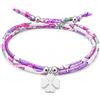 LES POULETTES BIJOUX - Bracciale Doppio Giro Collegamenti liberty e Trifoglio Argento 925 - Colors