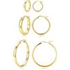 Dochais Orecchini Cerchio Argento 925 in Oro 18K Placcato per Donna Orecchini a Cerchio in Oro Ipoallergenici Gioielli Donna