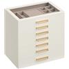 SONGMICS Portagioie con Coperchio in Vetro, a 7 Cassetti | Organizer per Gioielli, 24 x 17,2 x 24 cm, Bianco Crema, Idea Regalo, Collezione GLORIBEL JBC207W101