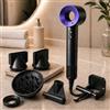 NARCISO - Asciugacapelli Ionico 1400W con Diffusore ed altri 6 Accessori per Capelli Sempre Perfetti, Phon Capelli Professionale con Flusso d'Aria Potente a Rapida Asciugatura (Viola)