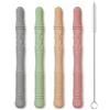 Gryviktok 4 Pezzi Giocattolo Sensoriale In Silicone, Raffreddamento Chewy Tube con 2 Spazzole, Facile Da Pulire, Motricità Per Neonati E Neonati, Allattamento, Mordere, Giocattoli Da Masticare In Silicone
