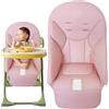ARSBORUI Cuscino Per Seggiolone Per Bambini, Fodera per Sedia da Pranzo, Fodera Di Ricambio Per Seggiolone, Traspirante in Pelle PU, Universale per Peg-Perego, KosmicJané, Baoneo, Siesta Zero3 (Pink)