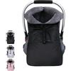 Miracle Baby Sacco Termico Passeggino Impermeabile Antivento Footmuff 77x37cm | Coperta Neonato in Velluto Corallo Morbido, Coprigambe Bebè con Cerniera e Multifunzione per Passeggino e Carrozzina