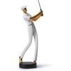 HAUCOZE Golf Figurina Sportiva Scultura Statua Moderna Decorazione 24cm | Bianca Resina Ornamento Artigianale Arte Soprammobili Compleanno Festiva Regalo per Soggiorno Ufficio Studio