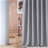 ROOM99 Tenda con nastro arricciato, Laurel, 180 x 280 cm, larghezza x altezza, oscurante, per soggiorno, camera da letto, colore grigio chiaro, 1 pezzo