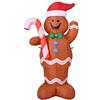 Bakaji Gonfiabile Omino di Marzapane Di Natale Con Luci a LED Altezza 150 cm Sistema Autogonfiabile Protezione IP44 Addobbo e Decorazione Natalizia da Esterno