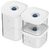 ZWILLING FRESH & SAVE CUBE La Mer - Set di 3 scatole sottovuoto, misura S e 1 taglia 2S, ermetica e sottovuoto, lavabile in lavastoviglie, trasparente La Mer