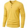 TACVASEN Tshirt Uomo Cotone Maglietta Uomo Manica Lunga Maglia Henley Camicia Elegante Base con Sfilo a Bottoni Taglio Regular Camicia Casual