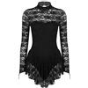 RUNQHUI Vestito da donna Pattinaggio Artistico Pizzo Manica Lunga Body Danza Ginnastica Vestito
