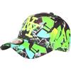Hip Hop Honour Berretto da bambino verde fluo e nero, stampa Streetwear Baseball Larsy 7 a 12 anni, ragazzo