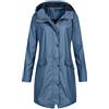 Chanpning Softshell Donna Rain Coat Classic Antipioggia Invernali Giacche Invernali Donna Pioggia Mezza Stagione Trekking Giacca Impermeabile con Cappuccio Giacca a Vento Raincoat per All'aperto Campeggio