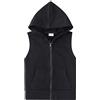 Spring&Gege Canotta da ragazzo con cerniera senza maniche con cappuccio e tasche