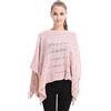 LvRao Autunno Primaverile Elegante Largo Crochet Poncho a Maglia Mantelle Sexy Cover-Up Batwing Pullover Tops per Donna (Rosa, Taglia Unica)