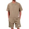 RUMAOZIA Tuta da jogging da uomo, set estivo, 2 pezzi, tuta da casa, con maglietta, pantaloni corti, per il tempo libero, per lo sport, Y2K Streetwear