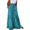 NOGRAX Gonna Lunga Summer Elastic Women Bashit Maxi Gonne Boho Una Linea Fluide Gonne Lunghe con Gonne Tasche per Donne