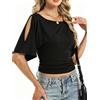 Mcnlyce Top estivo da donna con spalle scoperte in vita stretta top scollo a pipistrello maniche corte sexy t-shirt