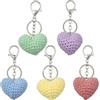 Ipotkitt Portachiavi assortiti con chiusura a moschettone a forma di foglia di cibo, cuore, angelo, portachiavi per festival da appendere come decorazione, Portachiavi in cotone a forma di cuore_5pcs