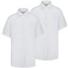 Trutex Basics 2 Pack White Short Sleeve School Shirts Boys (3-16+ Years). Regular Fit White Shirts for Boys, Easy Iron Boys White Shirts, Button Down White Shirt Boys - Genuine School Uniform