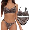 ZC8bdbd Biancheria intima sexy della stampa del leopardo per le donne push up reggiseno senza giunte lingerie femminile
