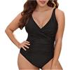 RYTEJFES Costumi Interi Donna Curvy Costume Intero Burkini Schiena Nuda Tankini Nuoto con Coppe Pancia Vita Alta Coppa G Taglie Forti Push Up Acquagym per Seno Grande