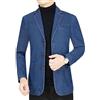 YONGHONGKEJI Blazer Da Uomo In Denim Giacca Sportiva Smart Casual con Revers A Punta E Due Bottoni Blazer Da Lavoro Giacca Vintage In Jeans Giacca Da Uomo Sartoriale In Denim Effetto Invecchiato per Ufficio Matr