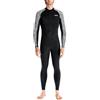 RUMAOZIA Muta da uomo in neoprene, monopezzo, maniche lunghe, protezione solare, muta da snorkeling, surf, nuoto, leggero e traspirante, con cerniera frontale