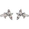GS CUFFLINKS Spitfire - Gemelli a forma di aereo da combattimento con rotondo, in confezione regalo GS, Argento, Taglia unica