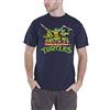 TEENAGE MUTANT NINJA Tartarughe Ninja Turtles Distressed Group Uomo T-Shirt Blu Navy 100% Cotone Regular