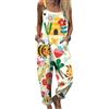 DOTBUY-SHOP Tuta Intera Donna Elegante Curvy Casual, Salopette Donna Estiva Tutina Aderente Estive Senza Maniche con Tasche e Spalline Regolabili per Lavoro Festa