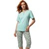 FREDDY Pigiama Donna Cotone Corto Pinocchietto - Completo Notte Homewear