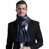 WANYING Sciarpa da uomo a maglia 6% lana sciarpa da uomo sciarpa di lana per autunno inverno casual business - musica note modello blu scuro e grigio, J01 - Nota musicale blu scuro e grigio (6% lana),