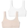 SALIA GIRL Reggiseno da ragazza in morbido cotone con scollo rotondo, bralette elasticizzate per adolescenti 10-14 cm, reggiseno modellante naturale con fascia elastica