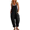 uxxnjfg Salopette Donna Lino Coordinati Jumpsuit Elegante Tailleur Completi Casual | Lunga, Con Tasca, Tuta Intera Donna Estiva, Tempo Libero, Scollo a V, Vita Alta, Senza Maniche, Autunno
