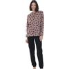 RAGNO Pigiama Donna Collo Serafino Cotton Eco Pile Punto Milano Caldo e Morbido Invernale Pantalone con Polsino Articolo DM24NU
