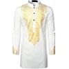 RUMAOZIA Camice musulmana da uomo musulmano caftano Abaya Camicia islamica da uomo - Camicia tribale Abbigliamento da preghiera per uomini Eid Camicia araba Camicie in stile africano