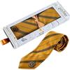 AAA Merchandise Cravatta Harry Potter, motivo Tassorosso con spilla, colori della casa giallo/nero, regalo per uomini, adulti, fan di cosplay