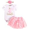 UUAISSO Neonate Il Mio 1° Compleanno Abiti Manica Corta Torta Smash Gonna Paillettes Tutu Abito da Principessa Set di Abbigliamento
