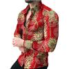 ZEMALON Shirt Uomo Stampa Digitale 3D Manica Lunga Shirt Uomo Moda Vintage Bavero Shirt Uomo Gioventù Tendenza personalità Shirt Uomo