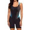 Generico Costume da Bagno Intero Donna Alta Elasticità con Pantaloncino Sportivo Modellante Snellente per Nuoto Piscina Mare Gamba Lunga Comodo Taglie dalla S alla XXXL Traspirante Leggero Estate