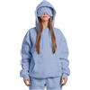 Mrat Felpa con cappuccio da donna con maschera per gli occhi integrata, felpa da viaggio Comfrt in modalità aereo, morbida felpa ampia, a maniche lunghe, in pile, calda e calda, coperta indossabile