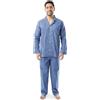 Fruit of The Loom Men's Long Sleeve Broadcloth Pajama Set, Medium Blue, 4X